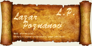 Lazar Poznanov vizit kartica